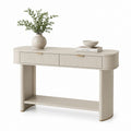 Consolle ingresso con 2 cassetti e ripiano color crema in MDF 120 x 35 x 80 cm