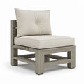 Poltrona da giardino modulare rettangolare grigio tortora in legno massello di acacia con cuscini beige 70 x 70 x 65 cm