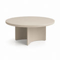 Tavolino da caffè rotondo beige in MDF Ø80 x H35 cm