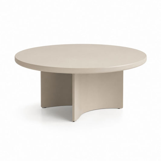 Tavolino da caffè rotondo beige in MDF Ø80 x H35 cm