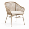 Sedia da giardino con braccioli beige in alluminio e corda PE 67 x 63 x 78 cm
