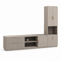 Parete attrezzata TV tortora in pannello MDF rettangolare 240 x 40 x 180 cm